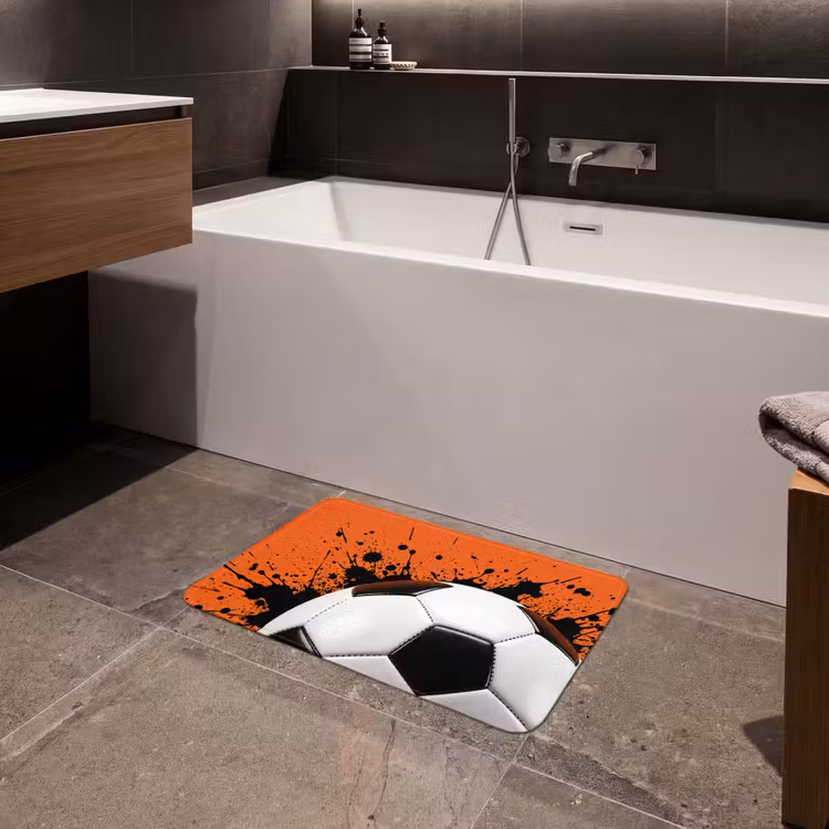 Voetbal - Verf - Sport - Oranje Badmat klein -sfeer3