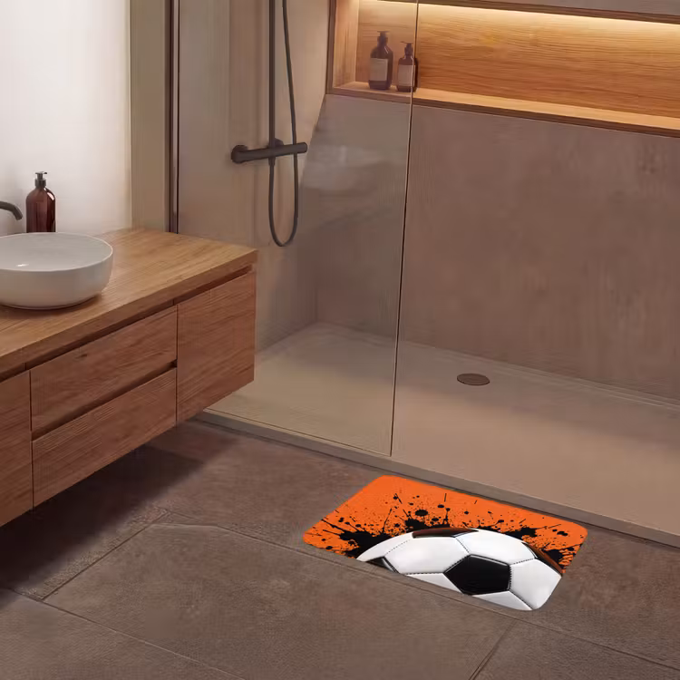 Voetbal - Verf - Sport - Oranje Badmat klein -sfeer2