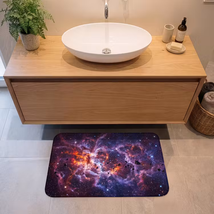 Space - Stars - Abstract - Colorful Badmat middel -sfeer1