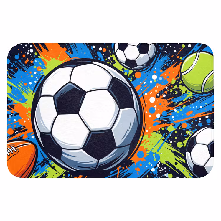Sport - Ballen - Kleurrijk Badmat klein -3d