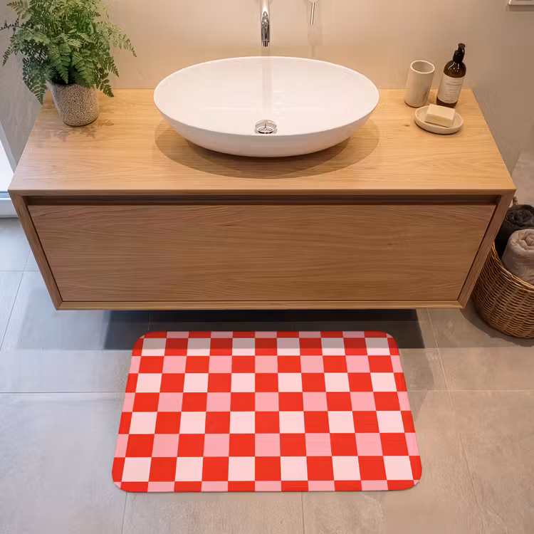 Vierkant - Klassiek - Rood Badmat middel 997 -sfeer1