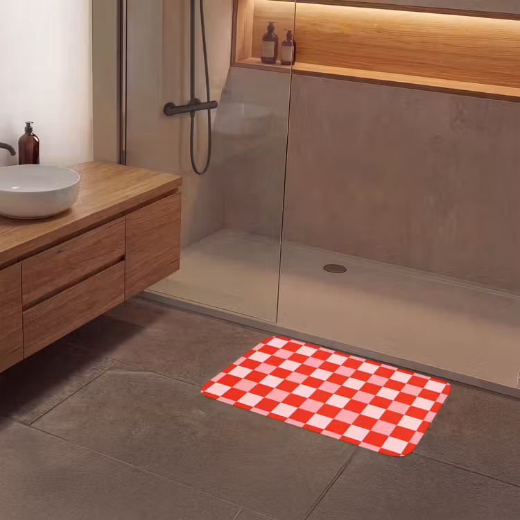 Vierkant - Klassiek - Rood Badmat middel 997 -sfeer2