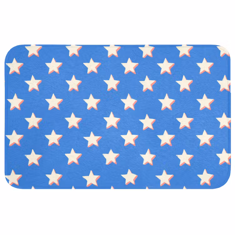 Sterren - Patroon - Blauw Badmat middel 997 -3d