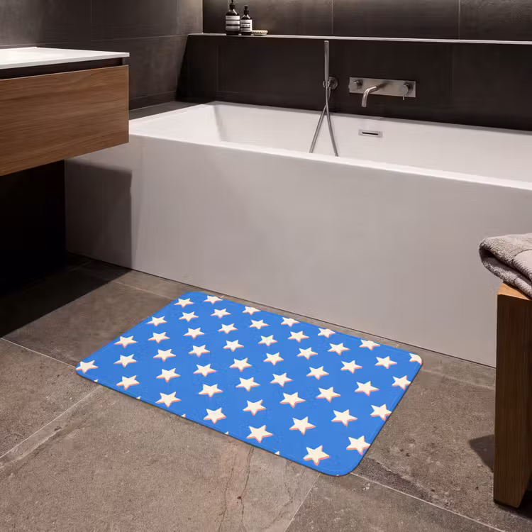 Sterren - Patroon - Blauw Badmat middel 997 -sfeer3