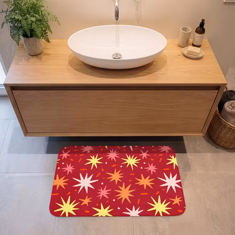 Sterren - Speels - Rood Badmat middel 997 -sfeer1