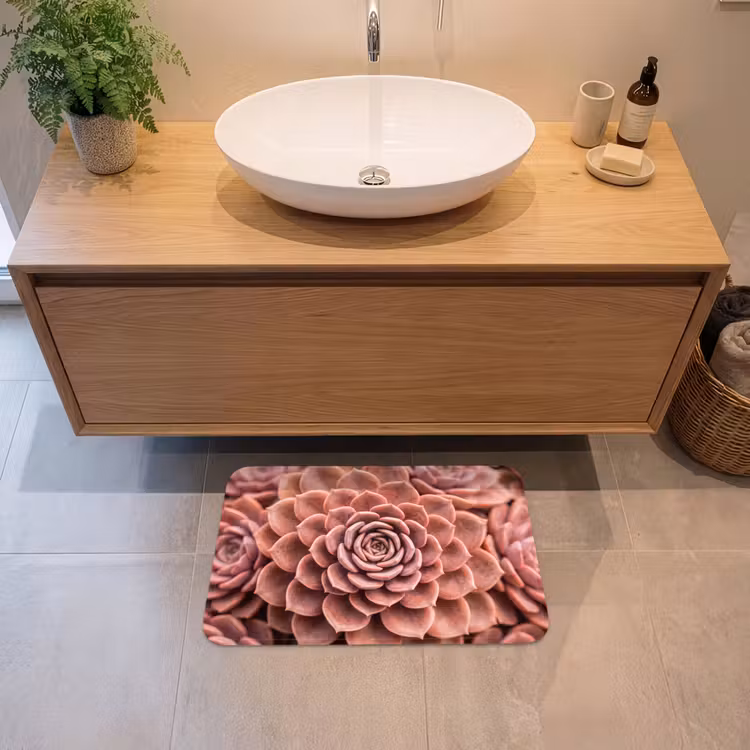 Vetplant - Organisch - Roze Badmat klein -sfeer1