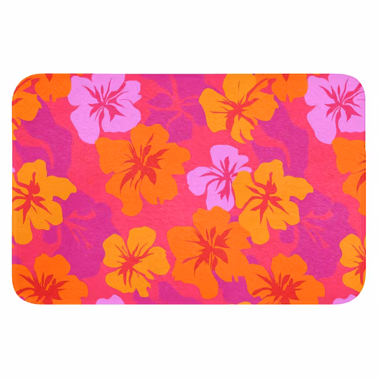 Zomers - Hibiscus - Kleurrijk Badmat klein 997 -3d