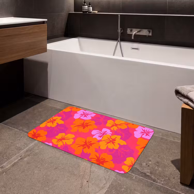 Zomers - Hibiscus - Kleurrijk Badmat klein 997 -sfeer3