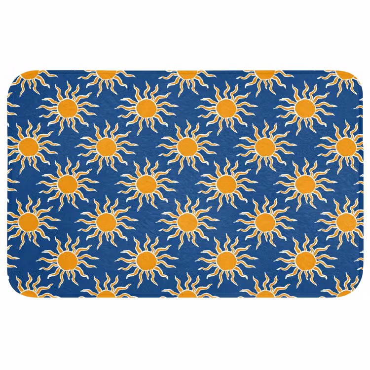 Zon - Patroon - Blauw Badmat middel 997 -3d