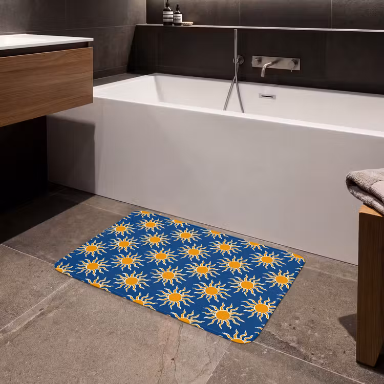 Zon - Patroon - Blauw Badmat middel 997 -sfeer3