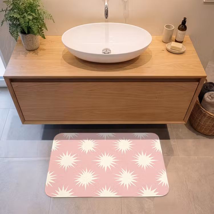 Zonnen - Patroon - Roze Badmat middel 997 -sfeer1