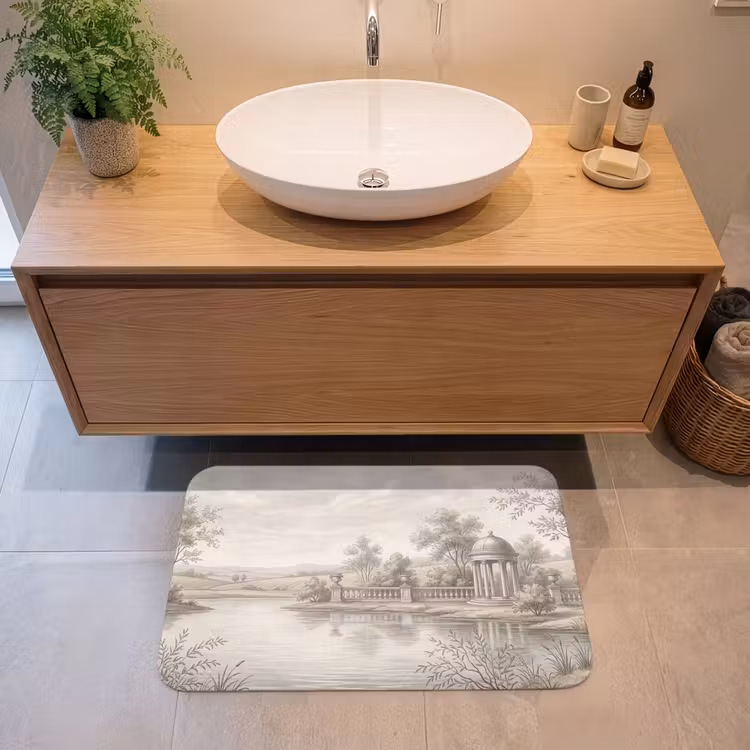 Terras - Water - Natuur - Landschap Badmat middel -sfeer1