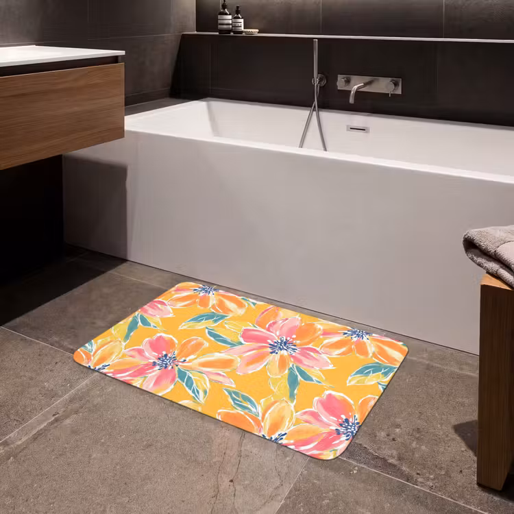Textuur - Bloemen - Kleurrijk Badmat klein 997 -sfeer3
