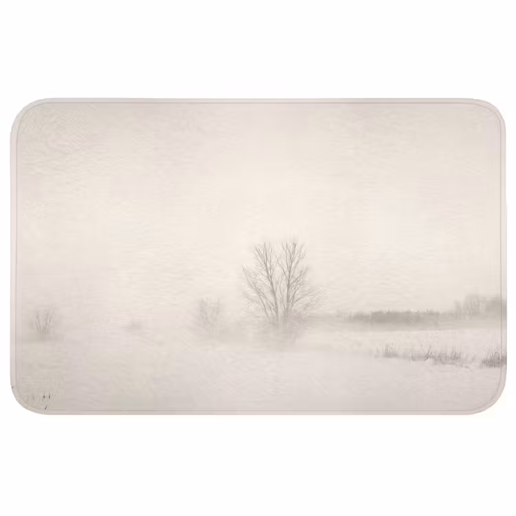 Boom - Mist - Sneeuw - Winter - Minimalistisch Badmat middel -3d
