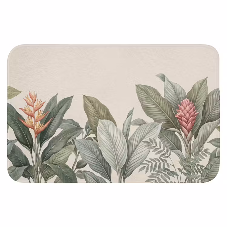 Tropisch - Planten - Modern - Groen Badmat klein -3d
