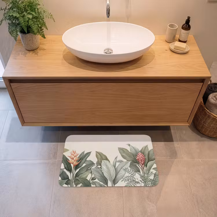Tropisch - Planten - Modern - Groen Badmat klein -sfeer1