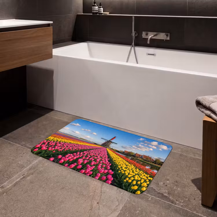 Tulpen - Holland - Molen - Kleurrijk Badmat klein -sfeer3