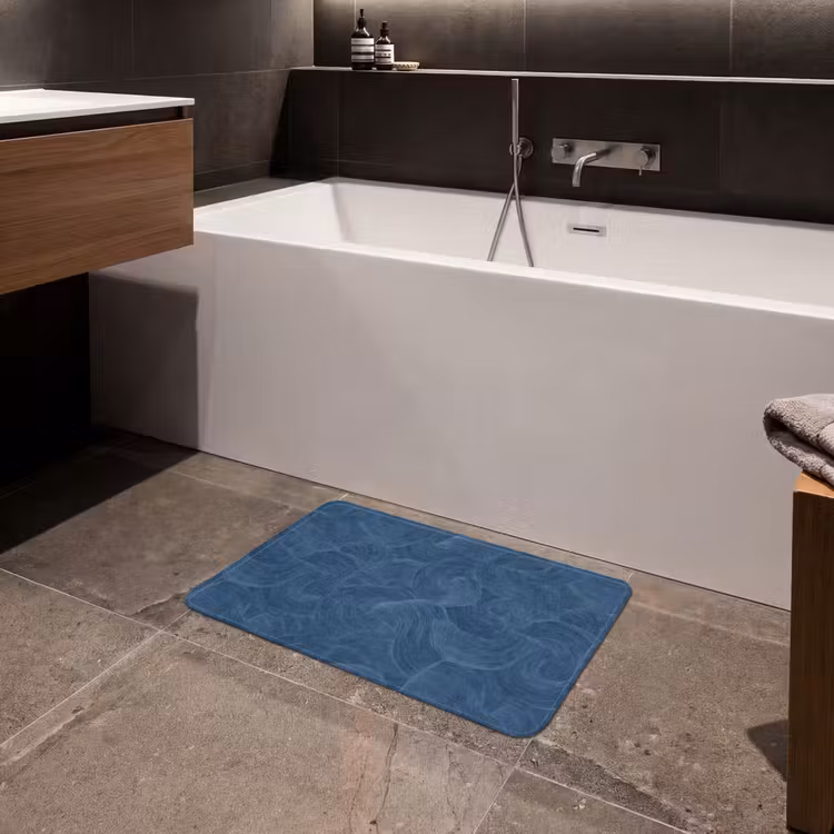 Golven - Textuur - Patroon - Blauw Badmat klein 997 -sfeer3