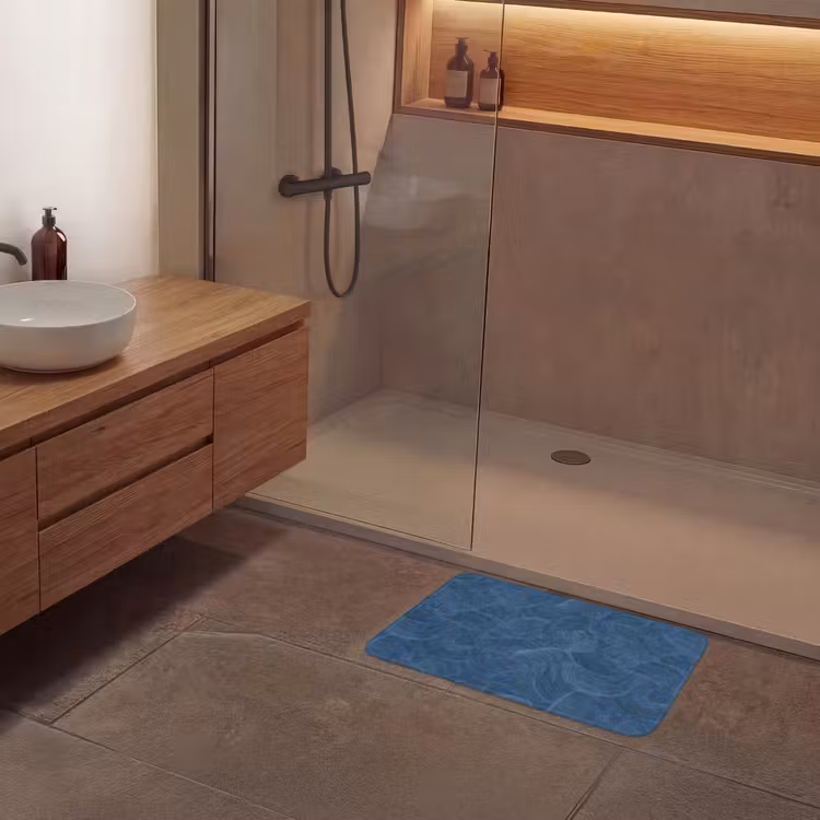 Golven - Textuur - Patroon - Blauw Badmat klein 997 -sfeer2