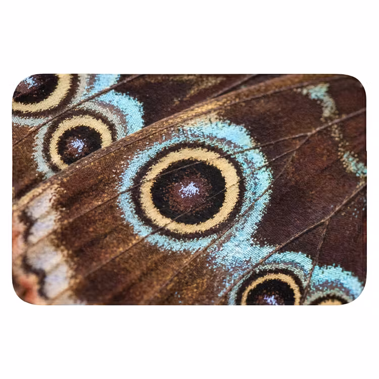 Vleugels - Vlinder - Blauw Badmat klein -3d