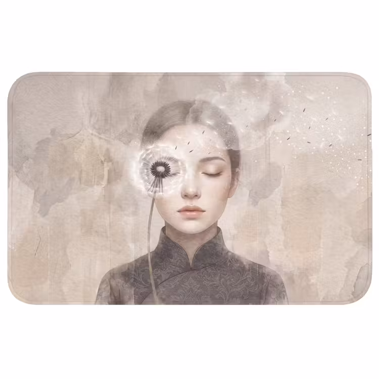 Vrouw - Sereen - Grijs Badmat klein -3d