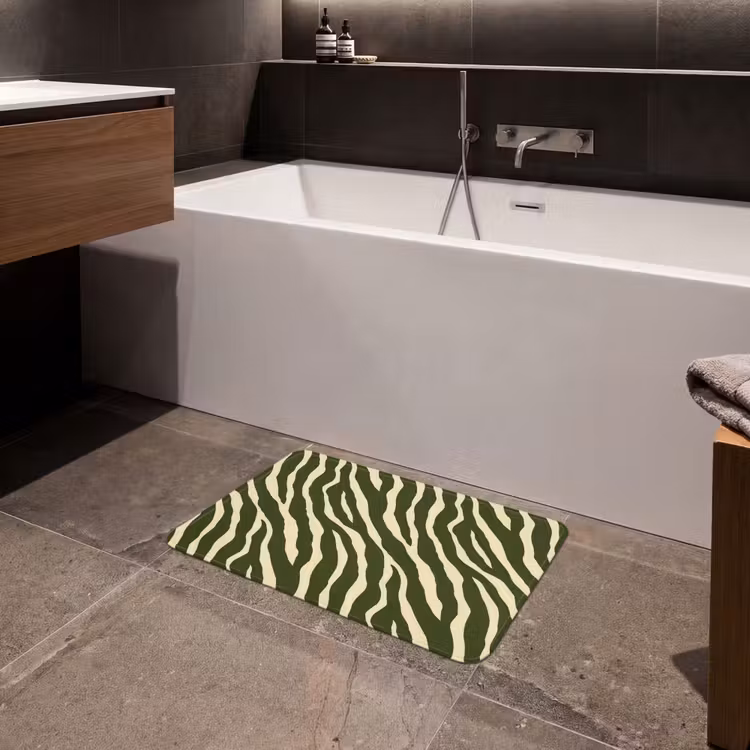 Zebra - Patroon - Groen Badmat klein 997 -sfeer3