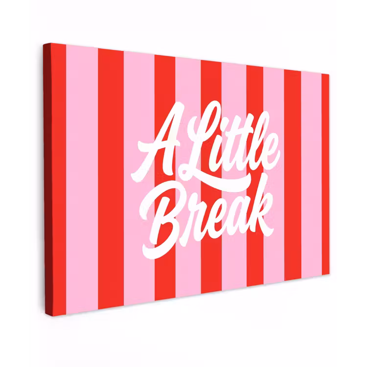 A Little Break - Strepen - Rood - Roze canvas 2cm klein -z3d