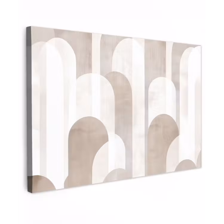 Abstracte bogen - Modern - Beige canvas 2cm klein -z3d