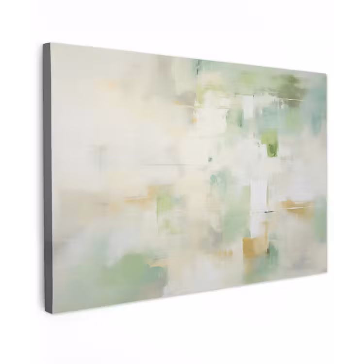 Abstract - Kunst - Wit - Groen - Modern canvas 2cm klein -z3d