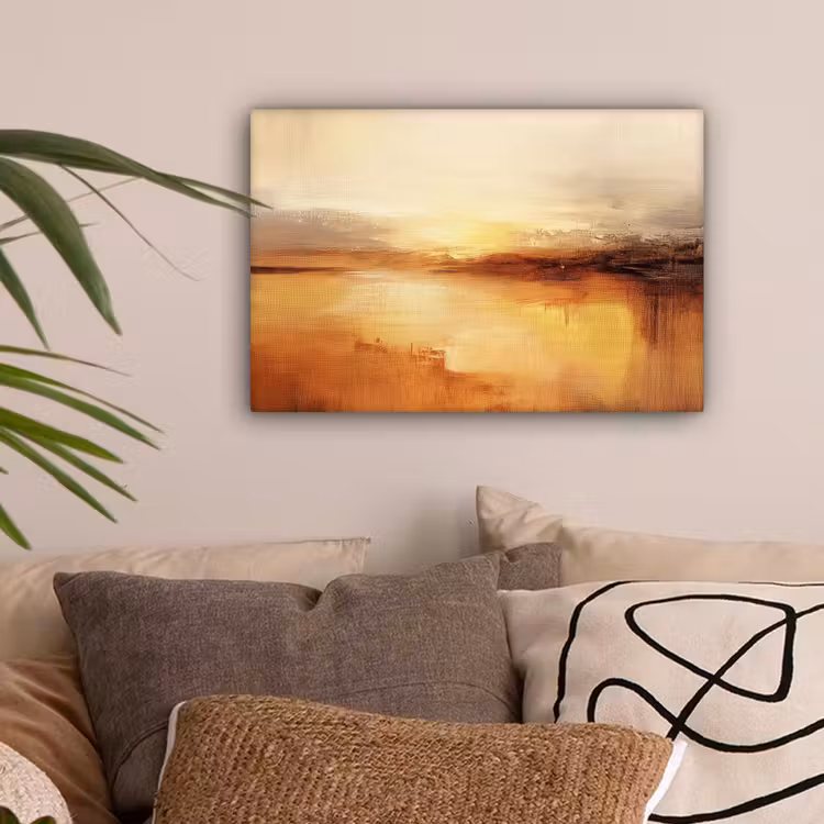 Abstract - Bruin - Modern - Herfst kleuren canvas 2cm klein -sfeer1