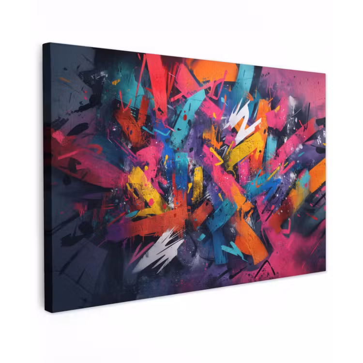 Abstract - Explosie - Neonkleuren canvas 2cm klein -z3d
