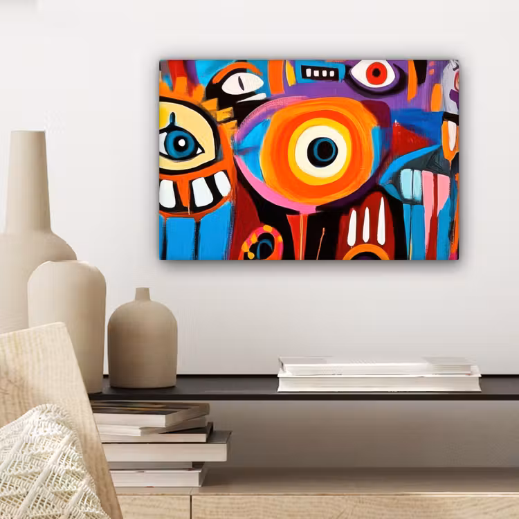 Abstract - Gezicht - Kleurrijk canvas 2cm klein -sfeer6