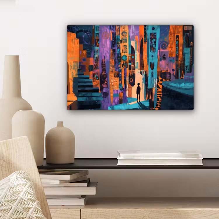 Abstract - Figuren - Kleurrijk canvas 2cm klein -sfeer6