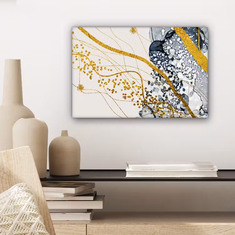 Abstract - Goud - Natuur - Kunst canvas 2cm klein -sfeer6