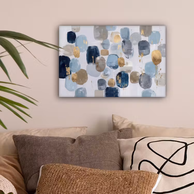 Abstract - Goud - Vormen canvas 2cm klein -sfeer1
