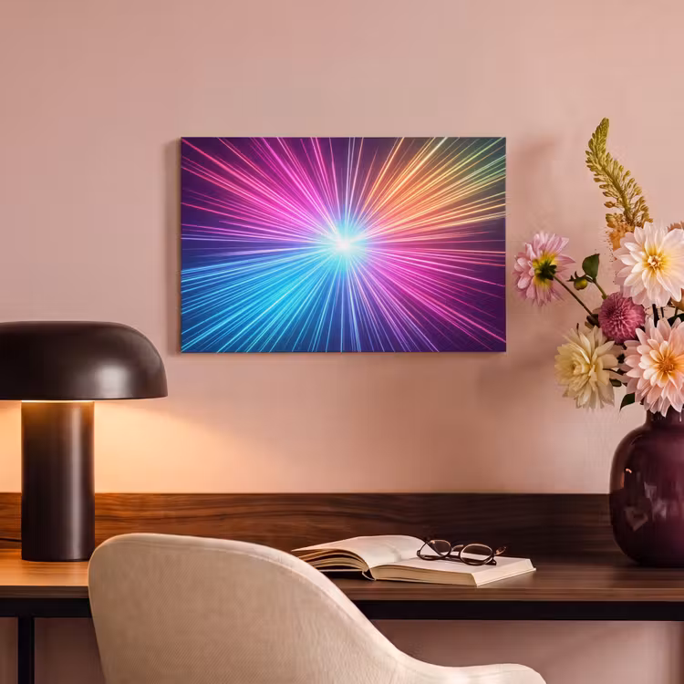 Abstract - Light - Burst - Modern - Colorful canvas 2cm klein -sfeer4