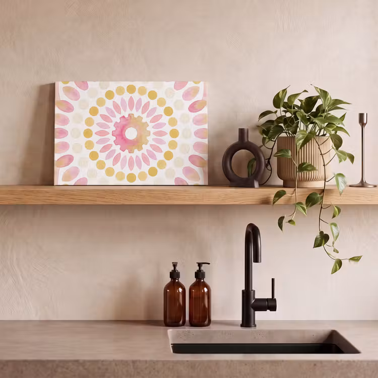 Abstract - Mandala - Kunst - Modern - Roze canvas 2cm klein -sfeer3