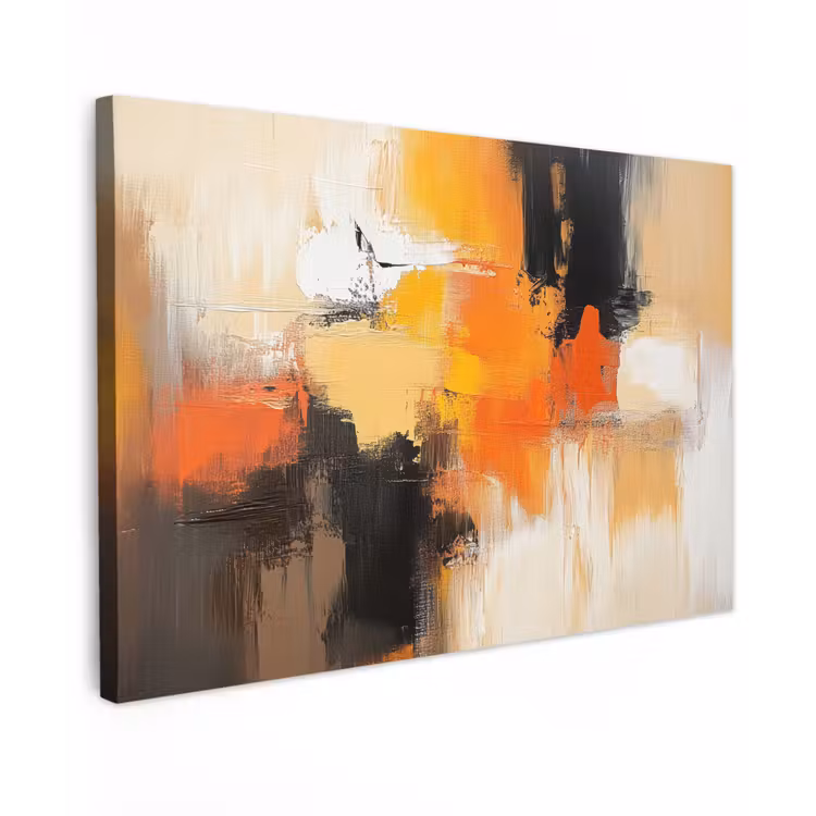 Abstract - Modern - Verflook - Herfst kleuren - Oranje canvas 2cm klein -z3d