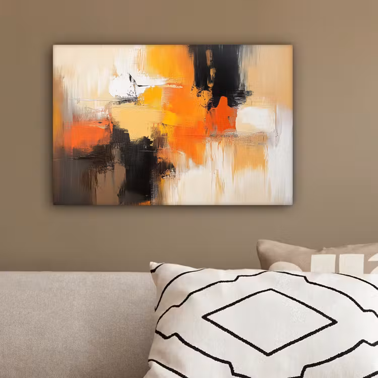Abstract - Modern - Verflook - Herfst kleuren - Oranje canvas 2cm klein -sfeer3