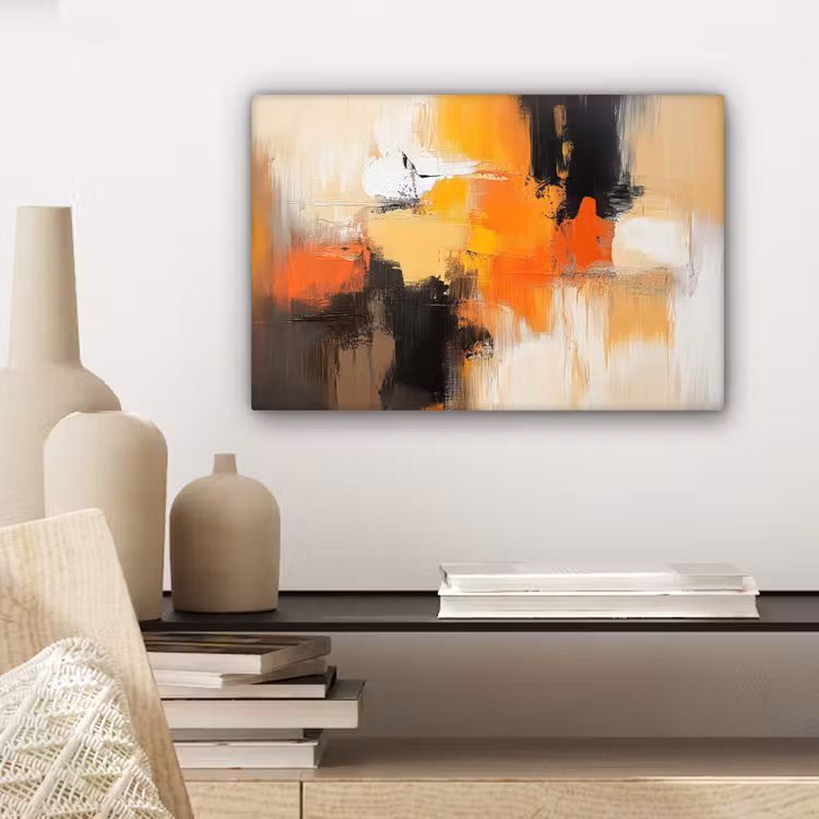 Abstract - Modern - Verflook - Herfst kleuren - Oranje canvas 2cm klein -sfeer6