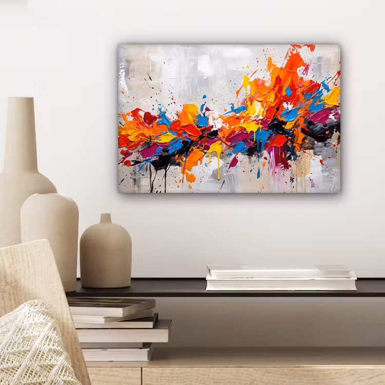 Abstract - Schilderij - Kleurrijk - Dynamisch canvas 2cm klein -sfeer6