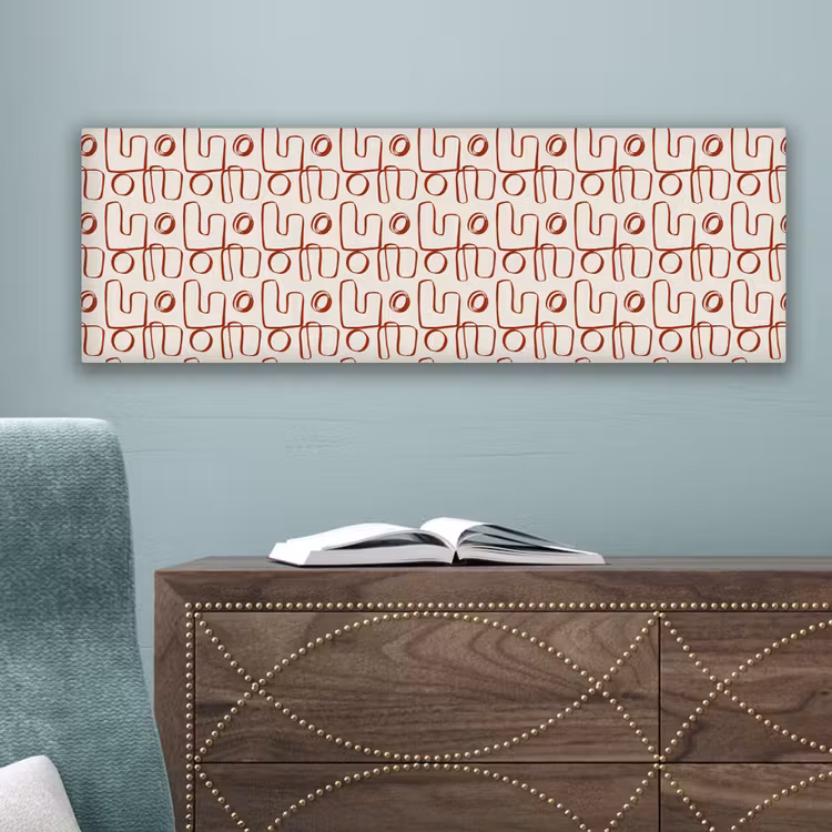 Abstract - Patroon - Beige - Rood canvas 2cm klein 828 -sfeer4