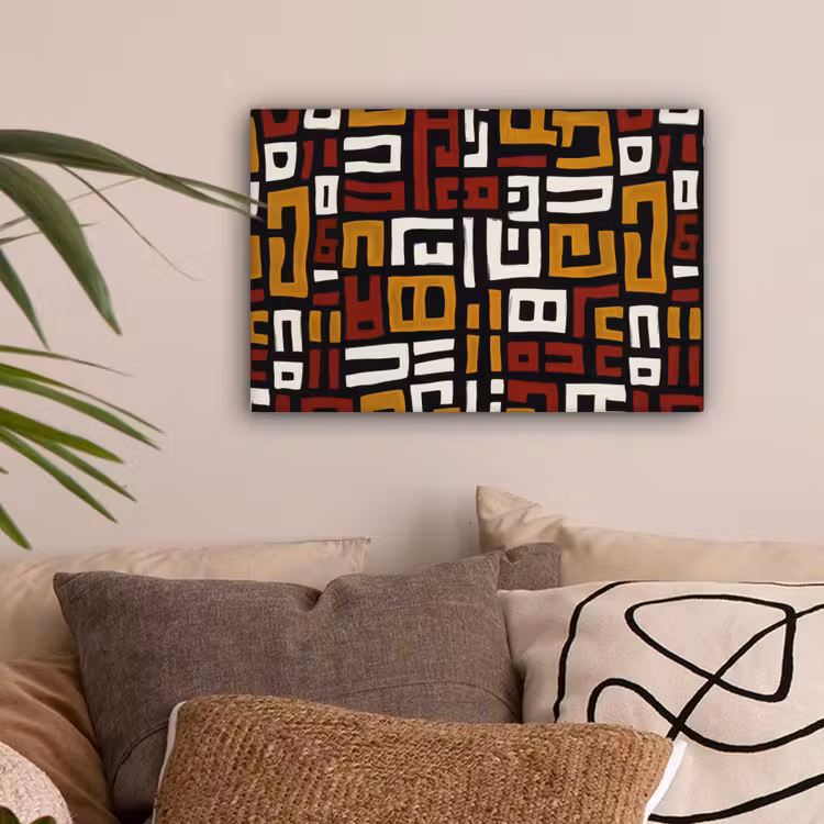 Abstract - Patroon - Rood canvas 2cm klein -sfeer1