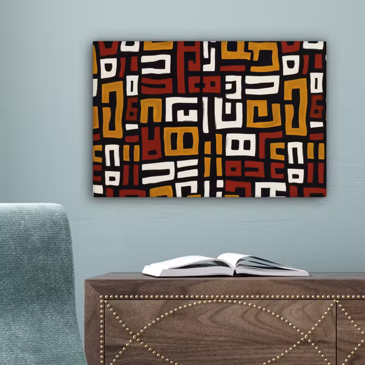 Abstract - Patroon - Rood canvas 2cm klein -sfeer4