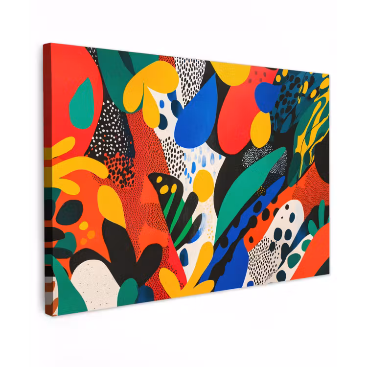 Abstract - Planten - Vormen - Kleurrijk canvas 2cm klein -z3d