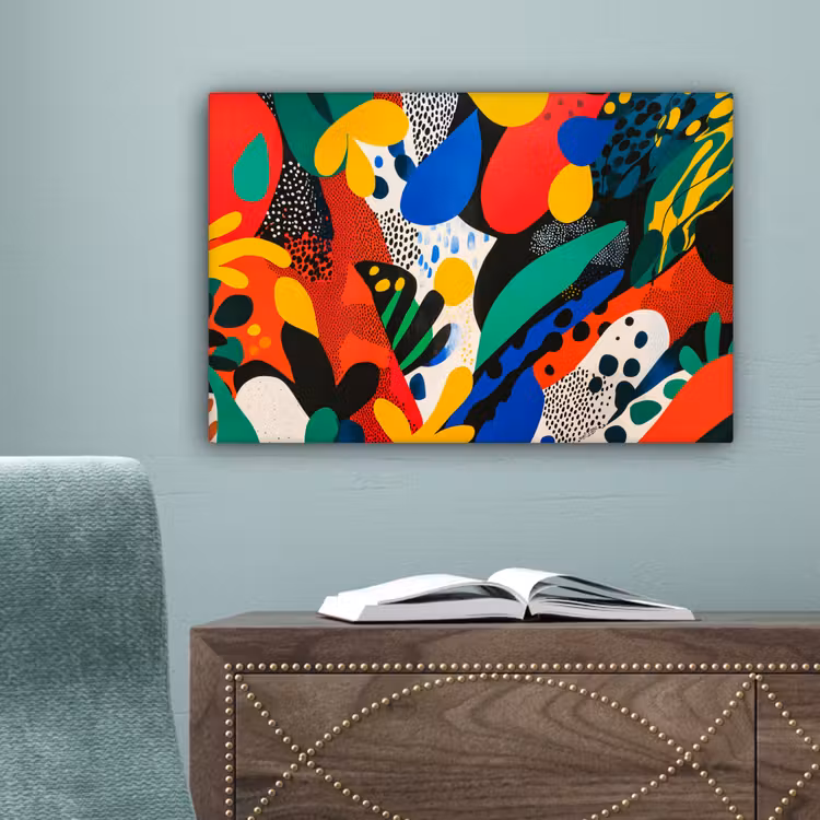 Abstract - Planten - Vormen - Kleurrijk canvas 2cm klein -sfeer4