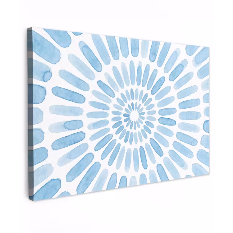 Abstract - Vormen - Kunst - Aquarel - Blauw canvas 2cm klein -z3d