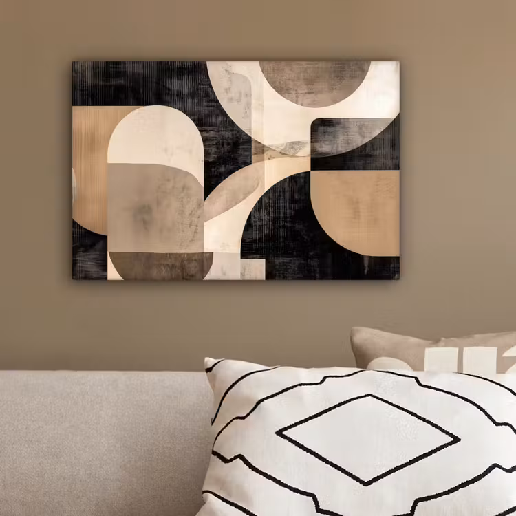 Abstract - Vormen - Modern - Beige canvas 2cm klein -sfeer3