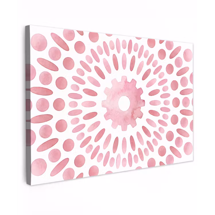 Abstract - Vormen - Patroon - Aquarel - Roze canvas 2cm klein -z3d