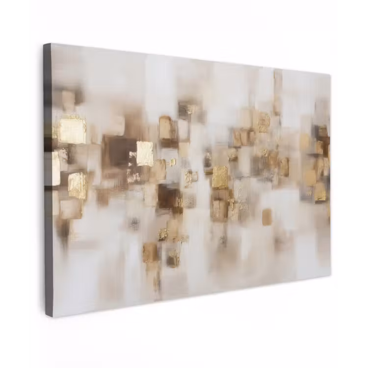 Abstracte vierkanten - Aardetonen - Mistig canvas 2cm klein -z3d